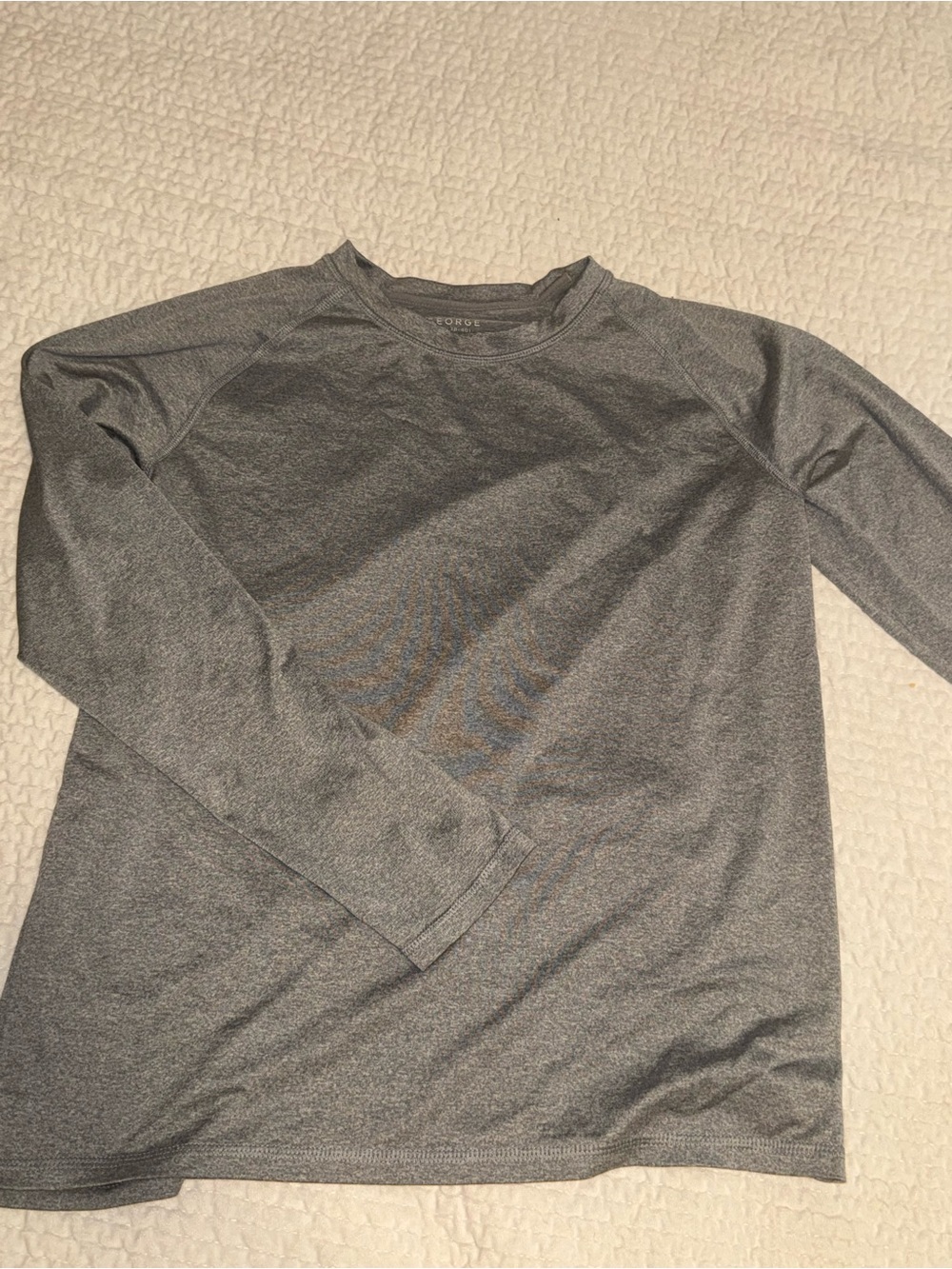 George Men's Long Sleeve Crewneck Shirt - Gray Heather